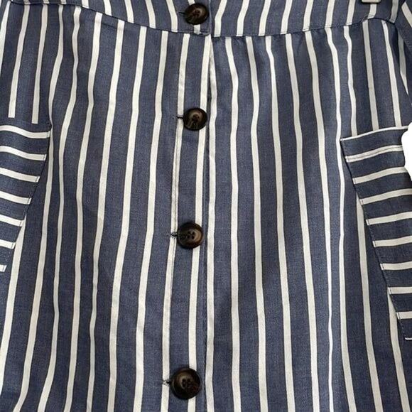 Altar'd State Medium Striped Button Down Skirt - Picture 3 of 7